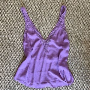 Free People Lavendar Satin Tank Top